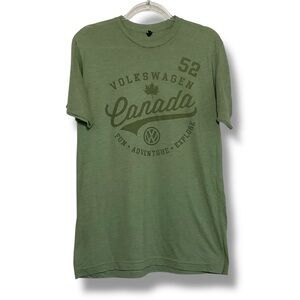 Volkswagen Shirt Mens Green Canada Logo Short Sleeve Tee‎ T Size Medium